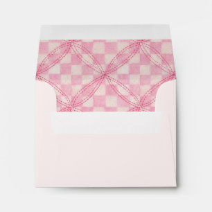 PINK CHECK QUILT A2 Envelope (note cards) / Blush