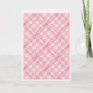 PINK CHECK QUILT Birthday Card / Blush