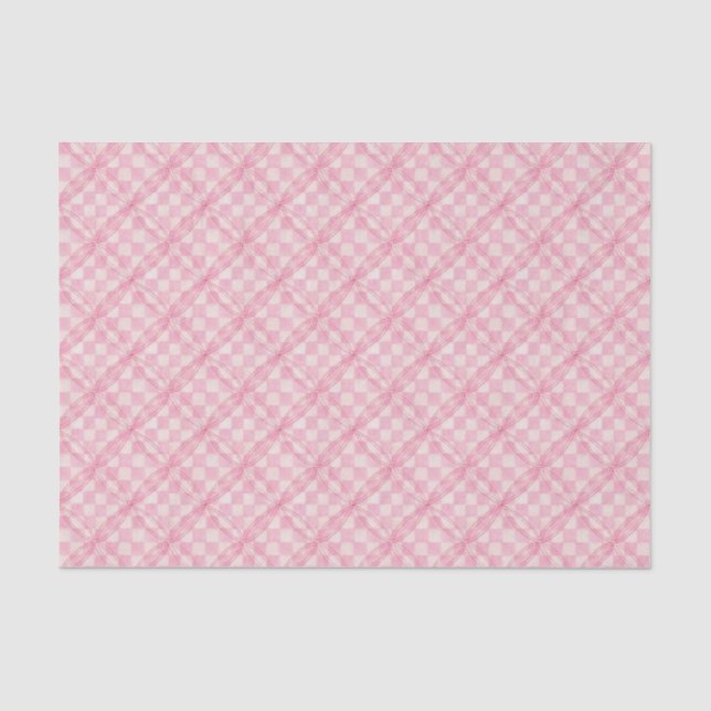 PINK CHECK QUILT Tissue Paper (Front)