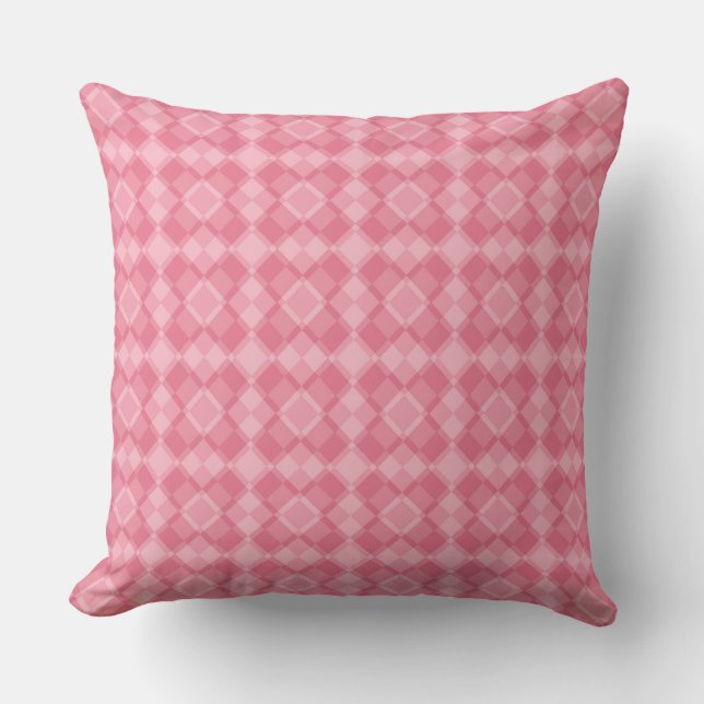 Pink Checker Argyle Pattern Cushion (Front)