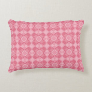 Pink Checker Argyle Pattern Decorative Cushion