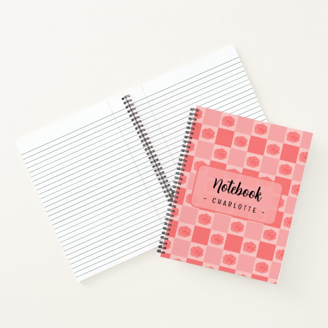 Pink Checkered Floral Notebook (Inside)