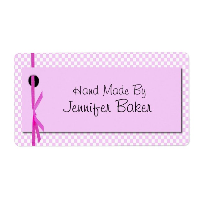 Pink Checks Package Labels (Front)