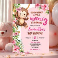 Pink Cheeky Little Monkey Savannah Theme Birthday