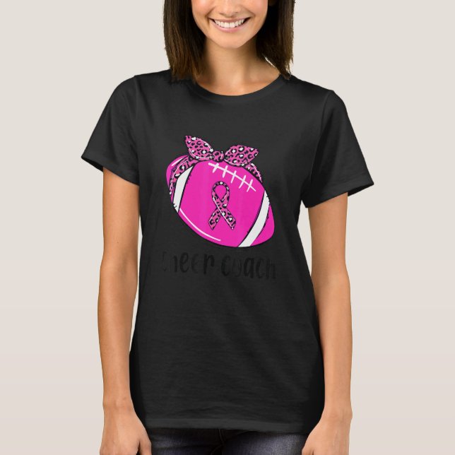 Pink Cheer Coach Football Mom Cheerleading Breast T-Shirt (Front)
