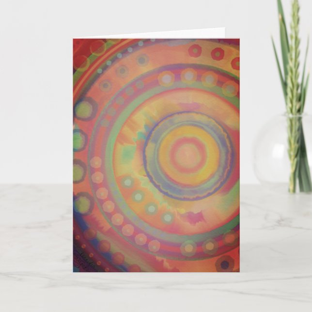 Pink Cheerful Abstract Modern Swirls  Card (Front)