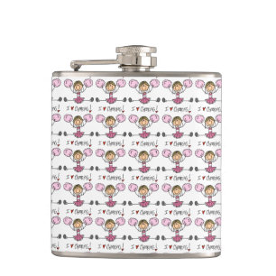Pink Cheerleader Hip Flask