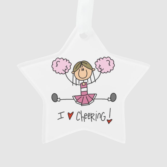 Pink Cheerleader Ornament (Back)