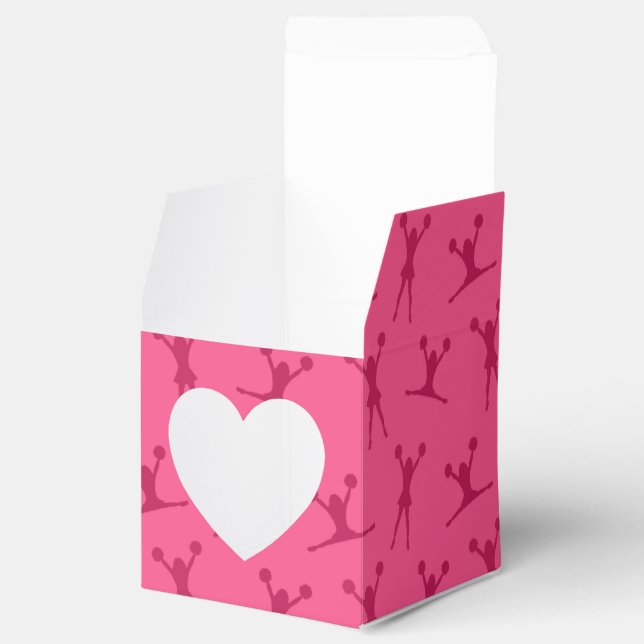 Pink cheerleading pattern favour box (Opened)