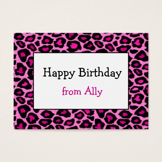 Pink Cheetah Gift Enclosure / Gift Tag (#GIFT 005) (Front)