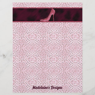 Pink Cheetah Print Business Customised Letterhead