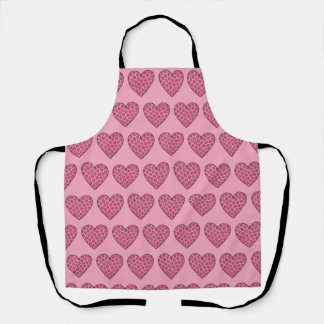 Pink Cheetah Print Hearts Apron