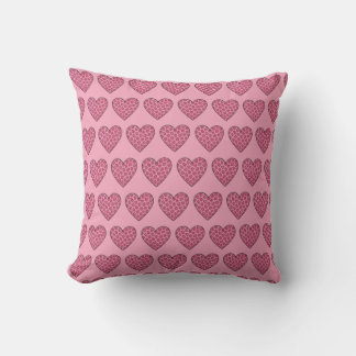 Pink Cheetah Print Hearts Cushion