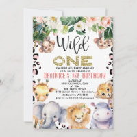 Pink Cheetah Print Safari Wild One 1st Birthday 