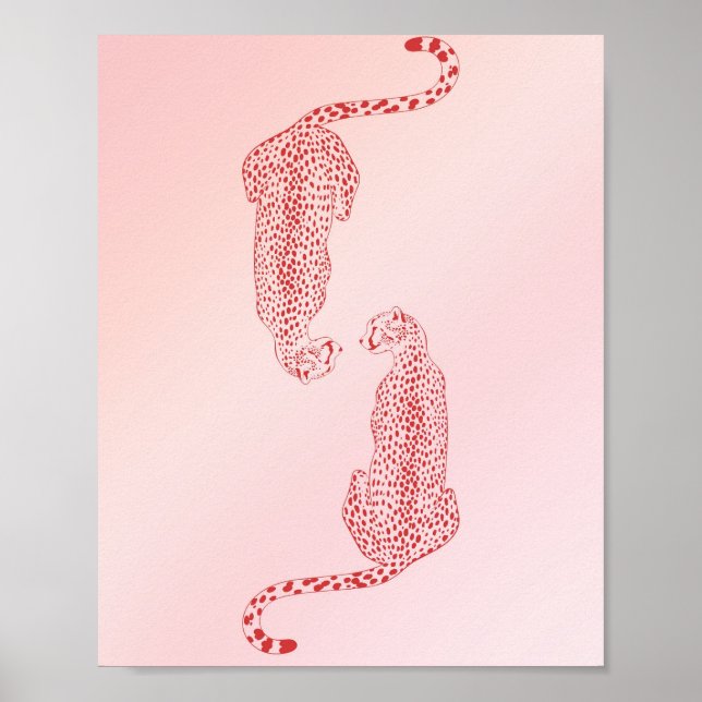 Pink Cheetah Wall Art Print, Trendy Wall Art (Front)