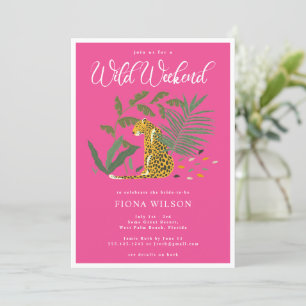 Pink Cheetah Wild Bachelorette Weekend Invitation