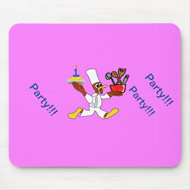 Pink Chef Ducky Birthday  Mouse Pad (Front)