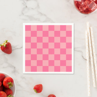 Pink Chequerboard Birthday Napkin | Spooky Cute