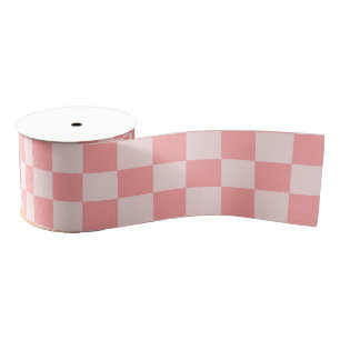 Pink Chequerboard Grosgrain Ribbon