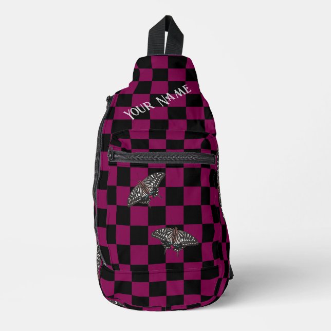 Pink Chequered Backpack HAMbyWG (Front)