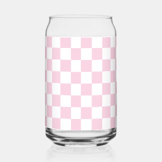  Pink Chequered Can Glass, Sweet Water Decor Glass