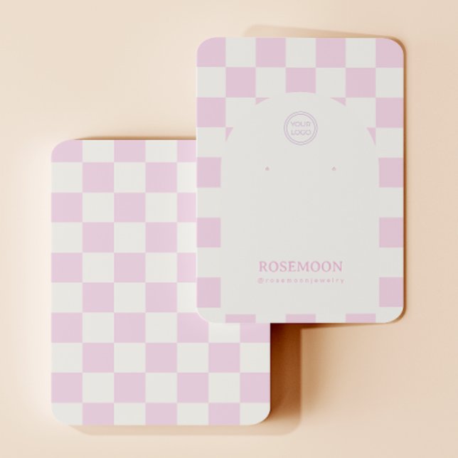 Pink Chequered Earring Display Card (Creator Uploaded)