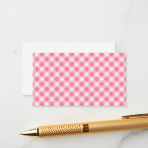 Pink Chequered Fashionable Squares Classy Trendy Enclosure Card