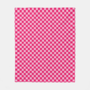 Pink Chequered Fleece Blanket