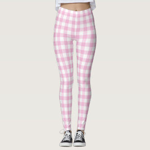 Pink Chequered Gingham Pastel Women Leggings