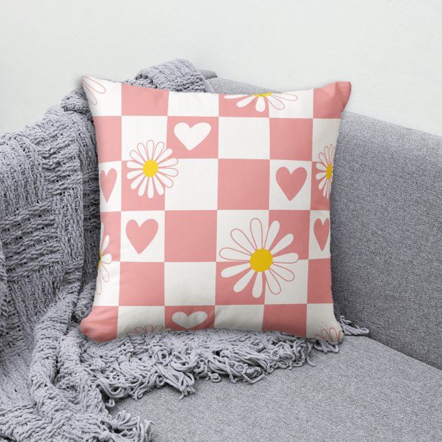 Pink Chequered Nursery Cushion (Creator Uploaded)
