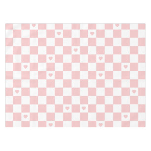 Pink Chequered Pattern Background Tablecloth