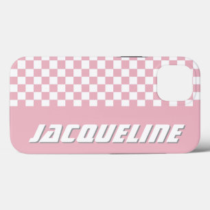 Pink Chequered Pattern iPhone 13 Case