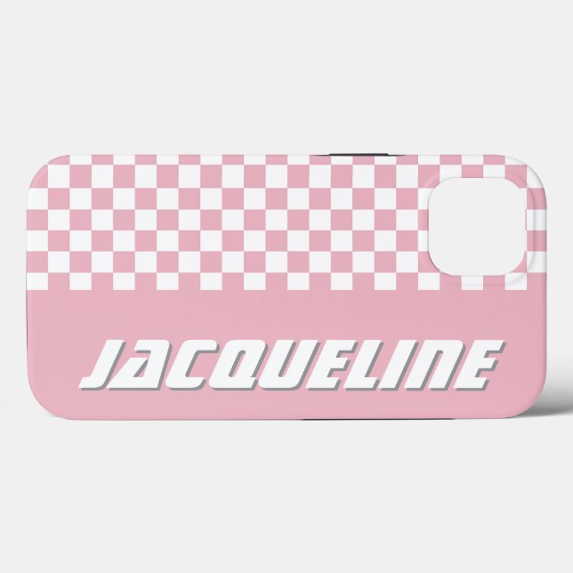 Pink Chequered Pattern Case-Mate iPhone Case (Back (Horizontal))