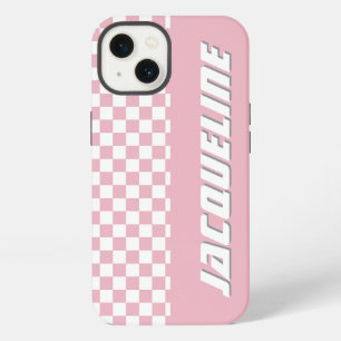Pink Chequered Pattern iPhone 13 Case