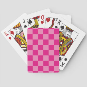 Pink Chequered Playing Cards