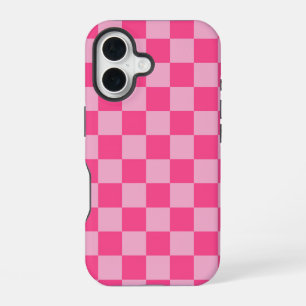 Pink Chequered Print iPhone 16 Case