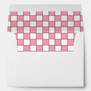 Pink chequered tablecloth Baby Q BBQ pattern Envelope