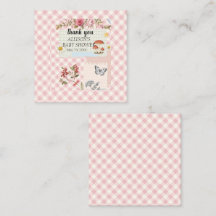 Pink Chequered  with Floral Accents & Custom Writi