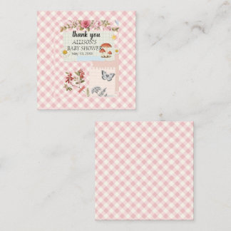 Pink Chequered with Floral Accents & Custom Writi Card