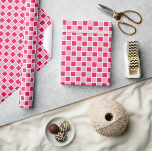 Pink Chequered Wrapping Paper