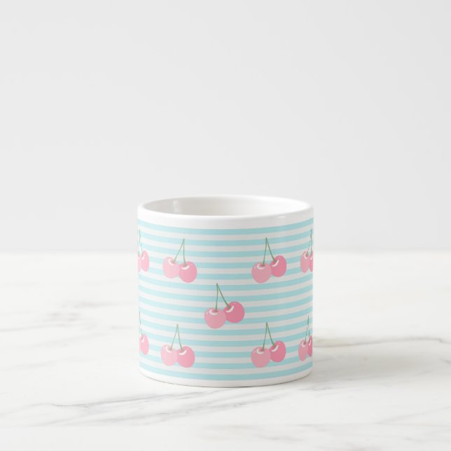 Pink Cherries Summer Espresso Cup (Front)