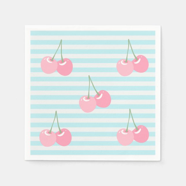 Pink Cherries Summer Napkin (Front)