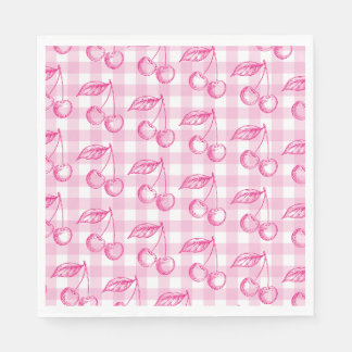 Pink Cherry Aesthetic Coquette Napkin