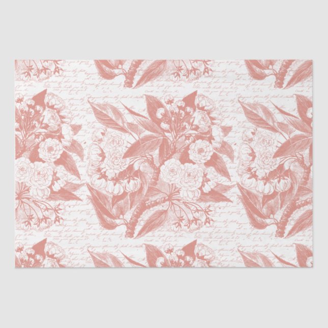 Pink Cherry blossom branch tissue paper (Front)