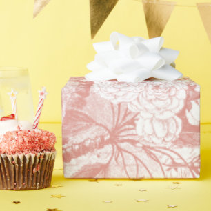 Pink Cherry blossom branch wrapping paper