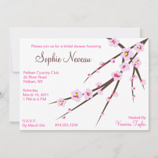 Pink Cherry Blossom Bridal Shower Invite