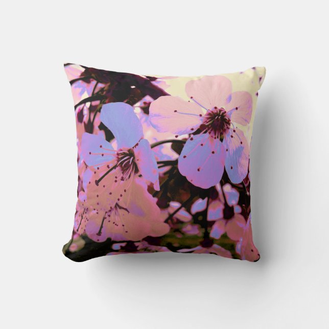 Pink Cherry Blossom by A. Cook Cushion (Front)