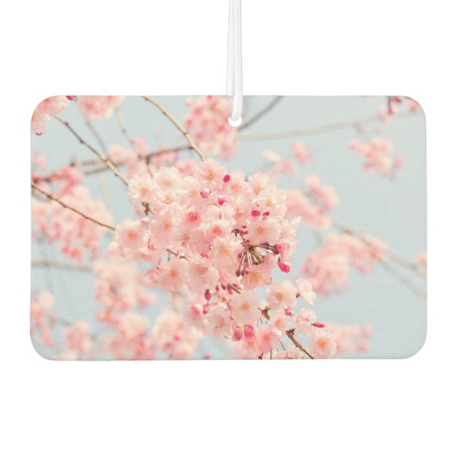 Pink Cherry Blossom Car Air Freshener (Front)