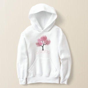 Pink Cherry Blossom Dark Trunk Flower Petals