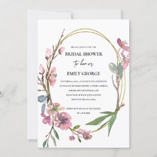 PINK CHERRY BLOSSOM FLORAL BRIDAL SHOWER INVITE